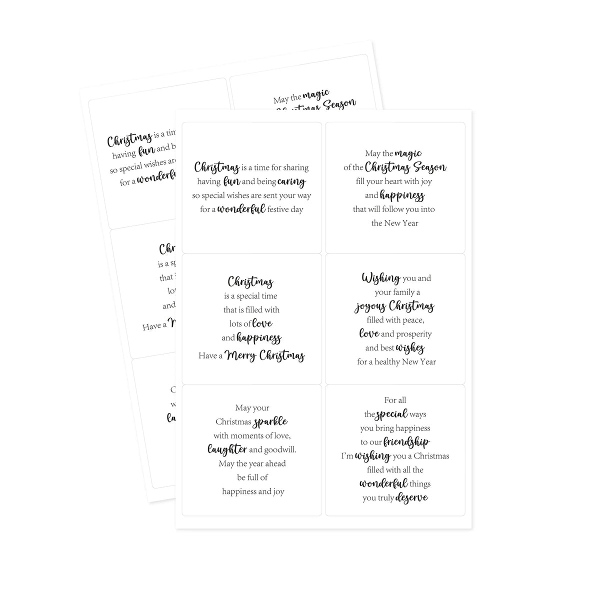 Kanban Crafts Christmas Verses Peelables, 48 stickers