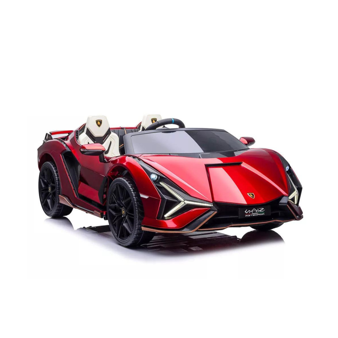 24V Lamborghini Sian 4x4 2-Seater Ride-On Car W/ Rubber Wheels, Music Player, Butterfly Doors & RC