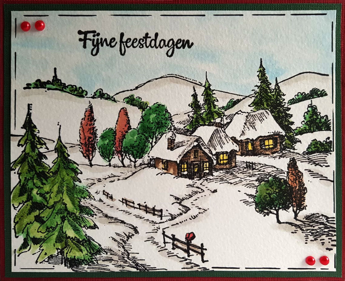 Idyllic Floral Scene Stamp Idyllic Wintery Scene