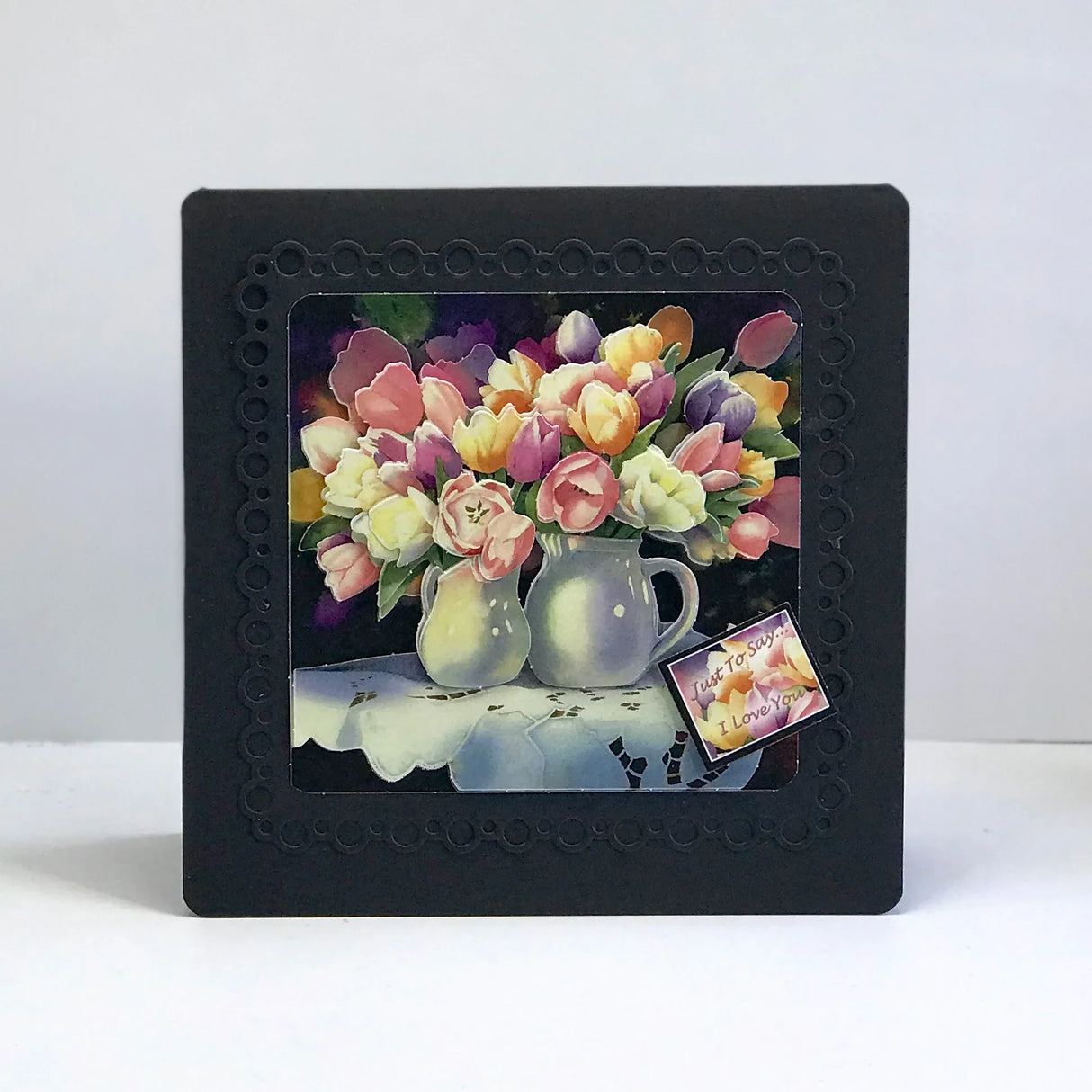 Die Cut Decoupage – Jug Of Tulips (Pack Of 3)