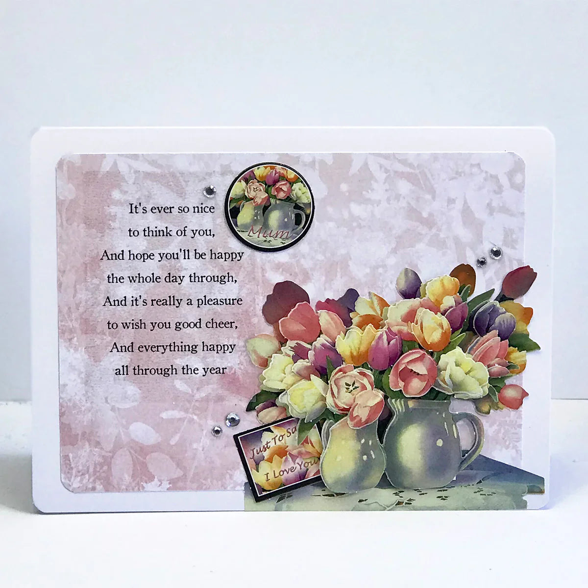 Die Cut Decoupage – Jug Of Tulips (Pack Of 3)