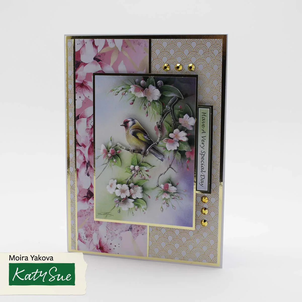 Die Cut Decoupage – Goldfinch In Cherry (Pack Of 3)