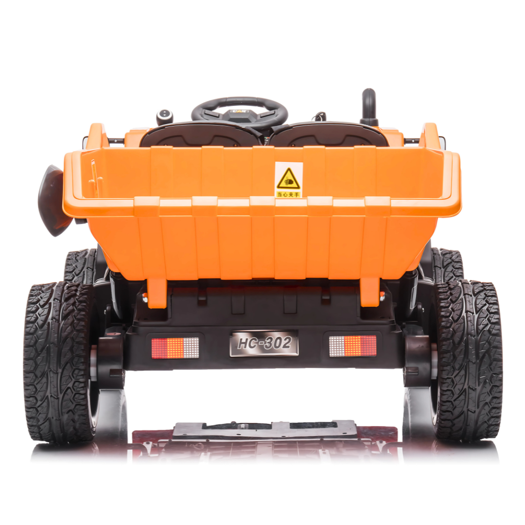 Camion à benne basculante pour enfants : camion à deux places 12 V avec mécanisme de déversement automatique amusant