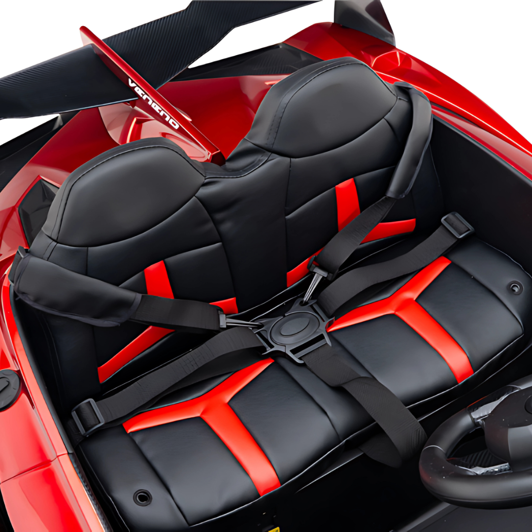 12V Lamborghini Veneno 4x4 1-Seater Ride-On Car W/ Rubber Wheels, Music Player, Butterfly Doors & RC