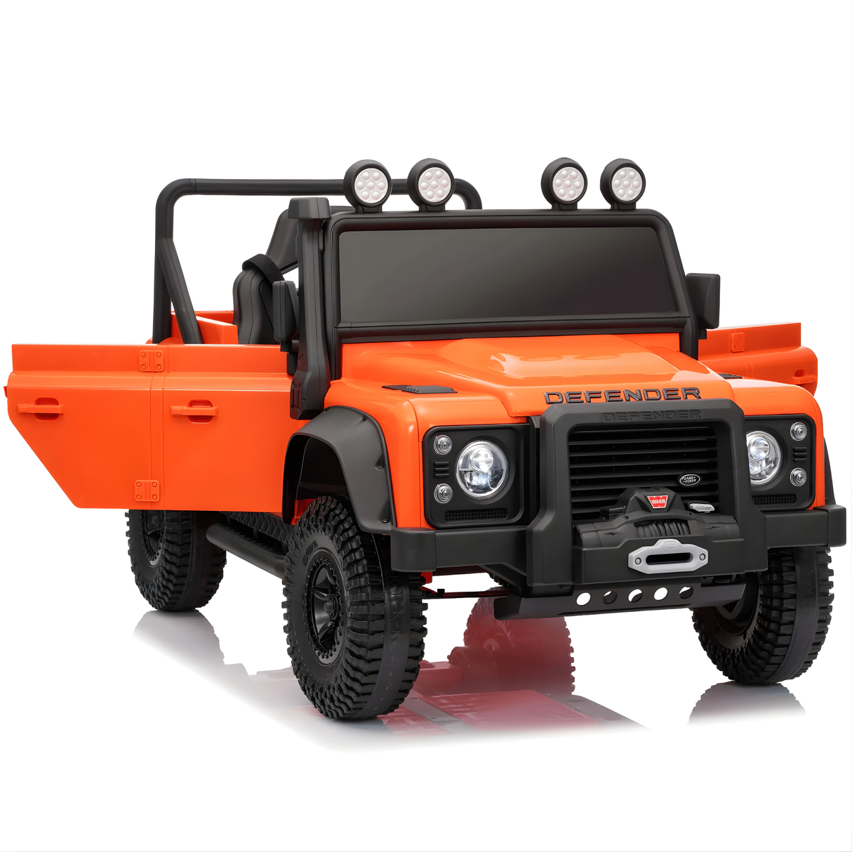 12V Land Rover Defender 1-Seater Ride-on Truck W/ Rubber Wheels, Music Player & RC