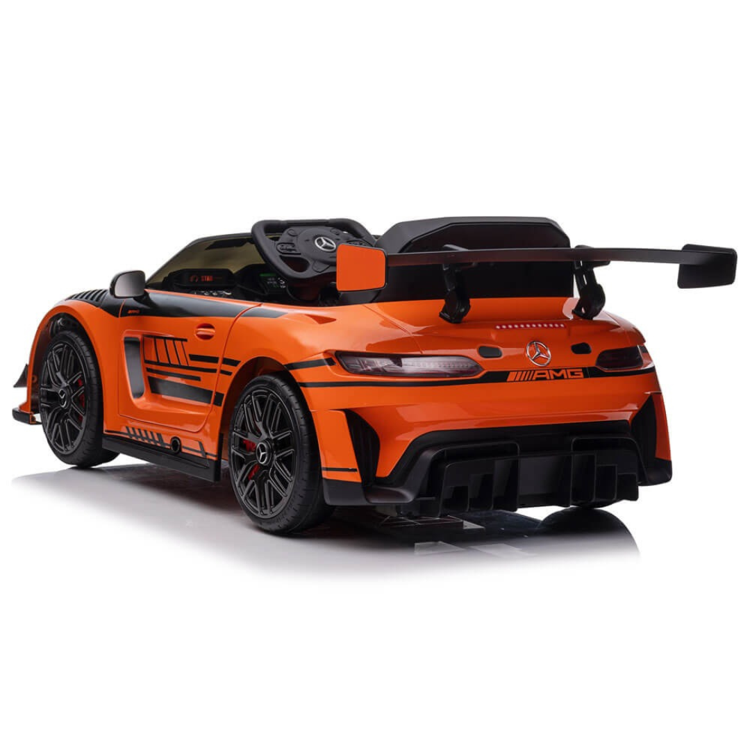 12V Mercedes Benz AMG GT3 Upgraded 1-Seater Ride-On Sports Car W/ Rubber Wheels, Music Player & RC
