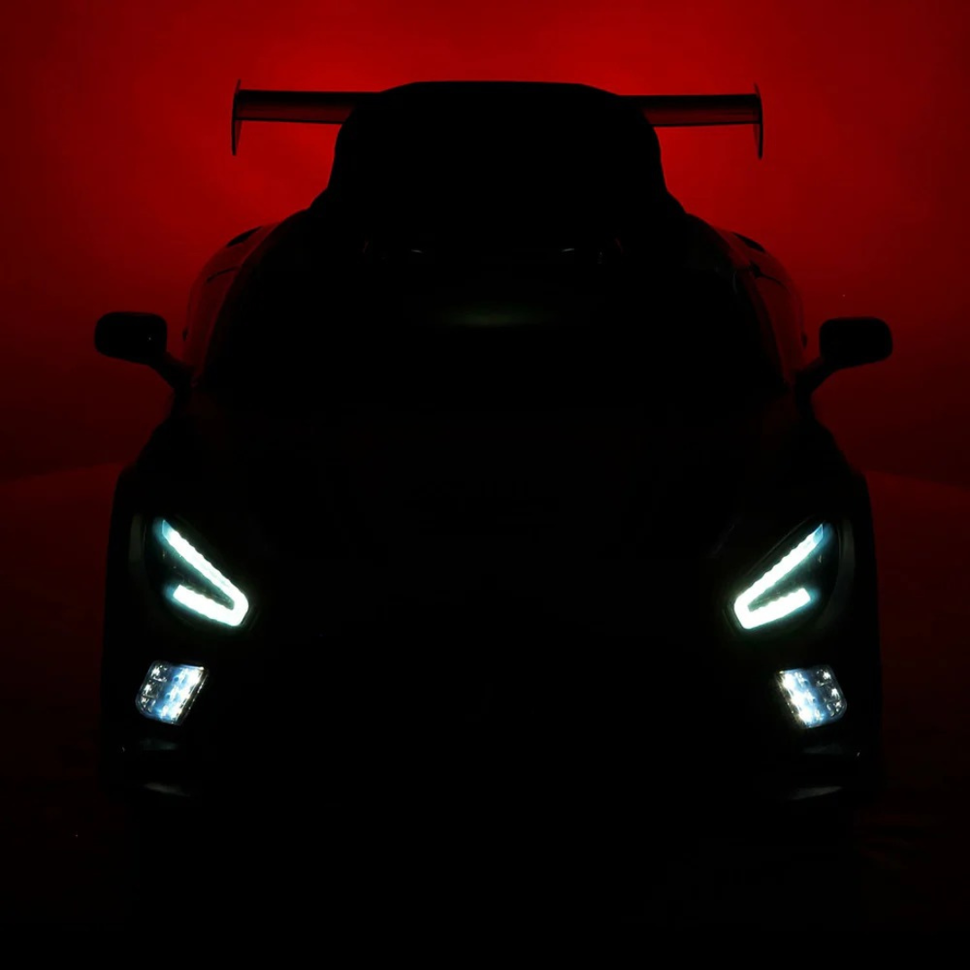 12V Mercedes Benz AMG GT3 Upgraded 1-Seater Ride-On Sports Car W/ Rubber Wheels, Music Player & RC