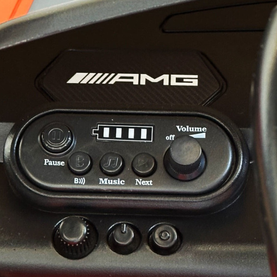 12V Mercedes Benz AMG GT3 Upgraded 1-Seater Ride-On Sports Car W/ Rubber Wheels, Music Player & RC