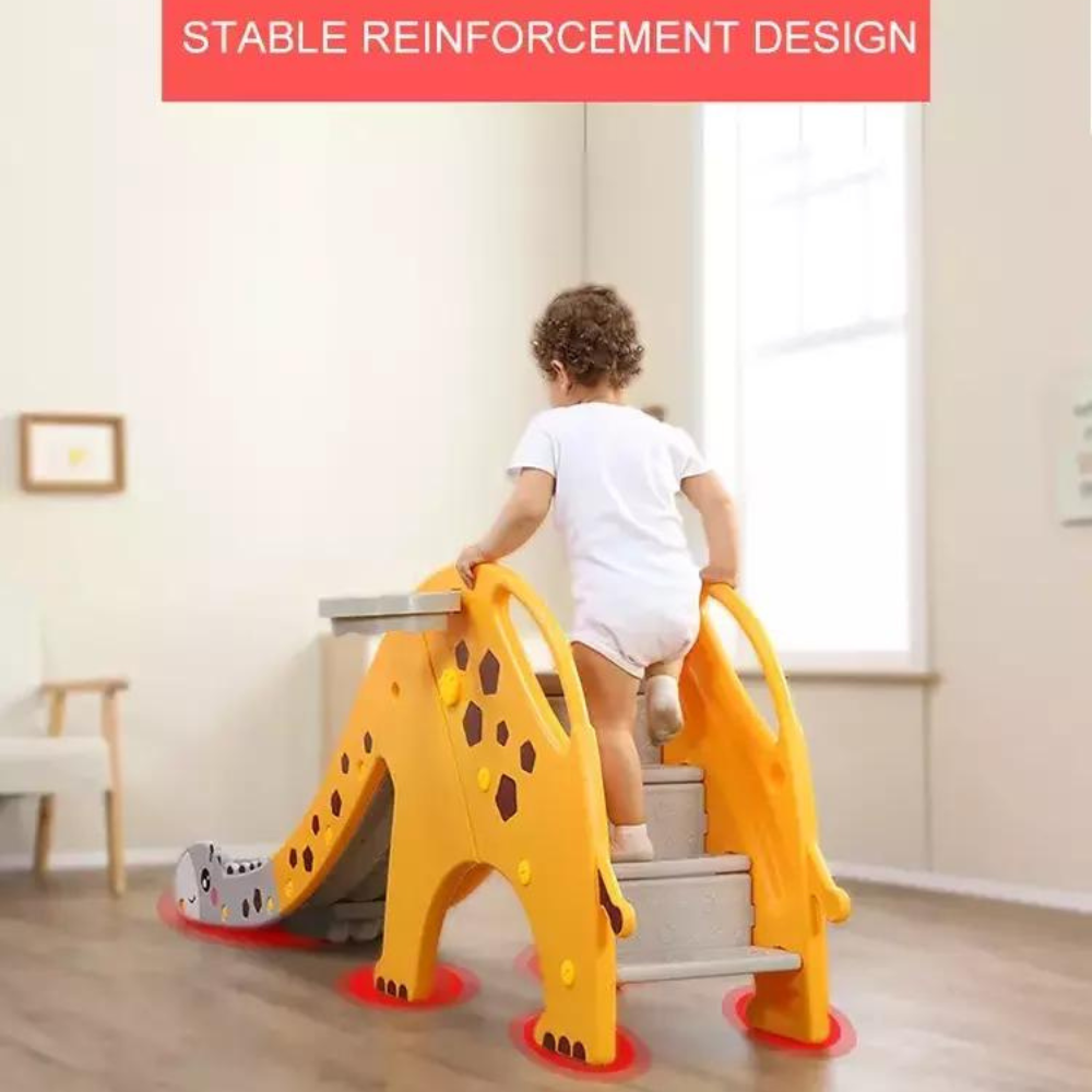 Toboggan girafe d'intérieur et d'extérieur pour enfants avec cadre à billes - Divertissement interactif pour les enfants et les tout-petits