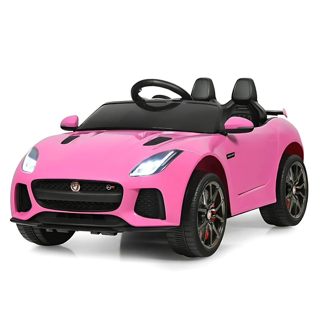 12V Jaguar F Type Kids 1-Seater Ride-On Car W/ Rubber Wheels, Music Player & RC