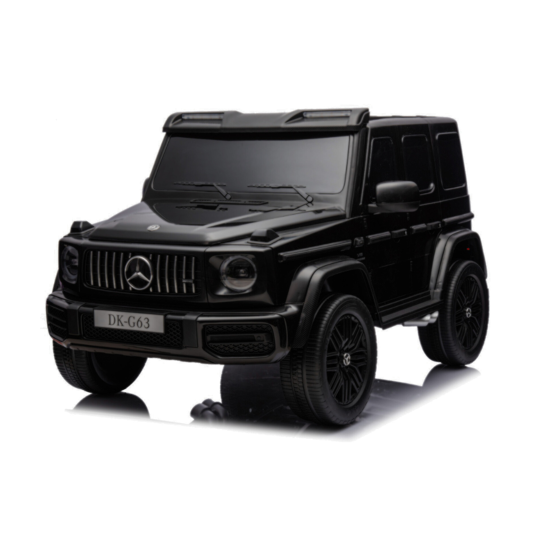 2x24V Mercedes Benz G63 Kids Supersized Matte Black XXL Ride-On Truck W/ Rubber Wheels, MP4 Touchscreen, Double Battery Pack & RC