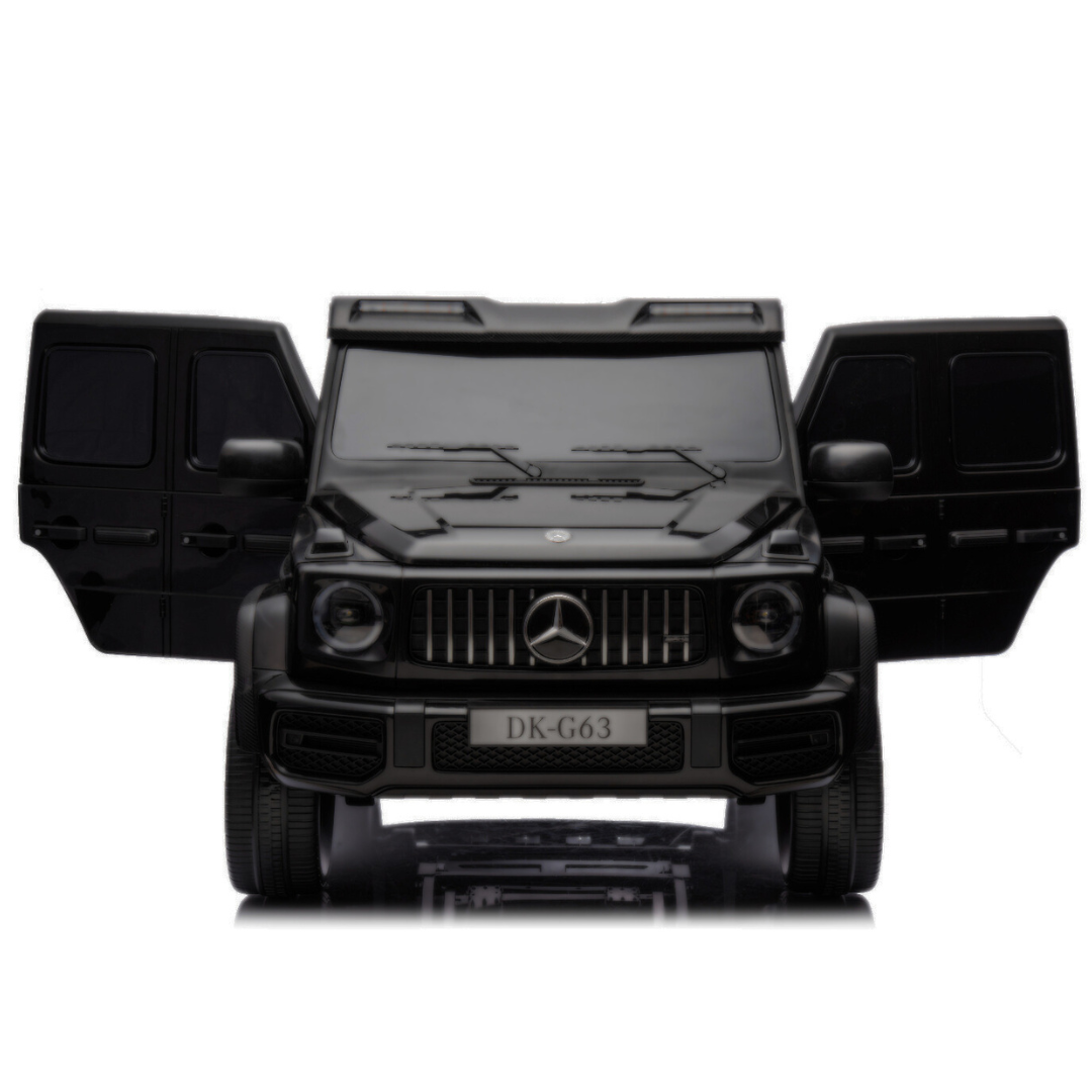 2x24V Mercedes Benz G63 Kids Supersized Matte Black XXL Ride-On Truck W/ Rubber Wheels, MP4 Touchscreen, Double Battery Pack & RC