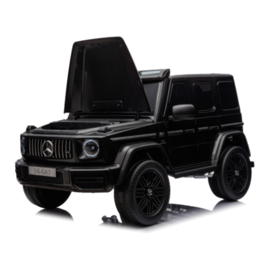 2x24V Mercedes Benz G63 Kids Supersized Matte Black XXL Ride-On Truck W/ Rubber Wheels, MP4 Touchscreen, Double Battery Pack & RC