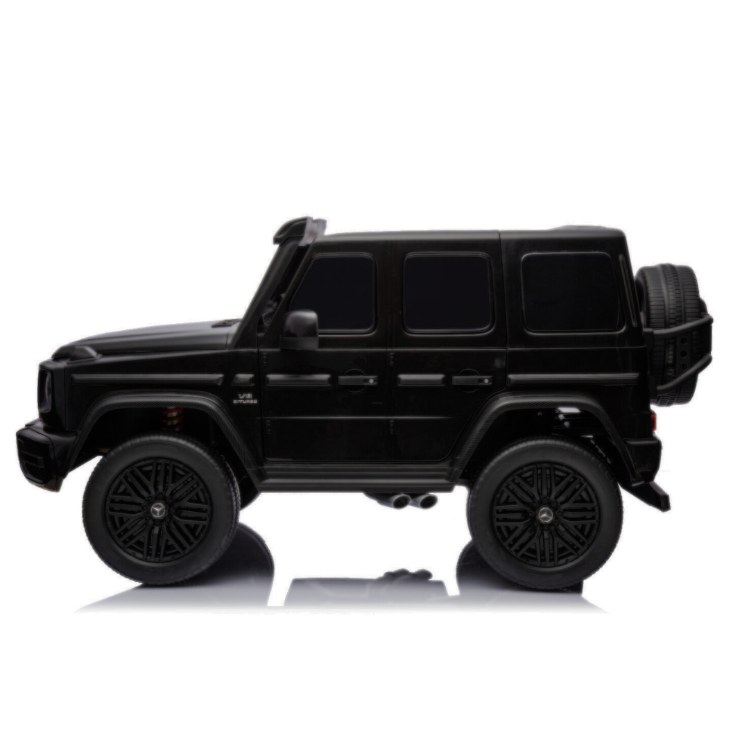 2x24V Mercedes Benz G63 Kids Supersized Matte Black XXL Ride-On Truck W/ Rubber Wheels, MP4 Touchscreen, Double Battery Pack & RC