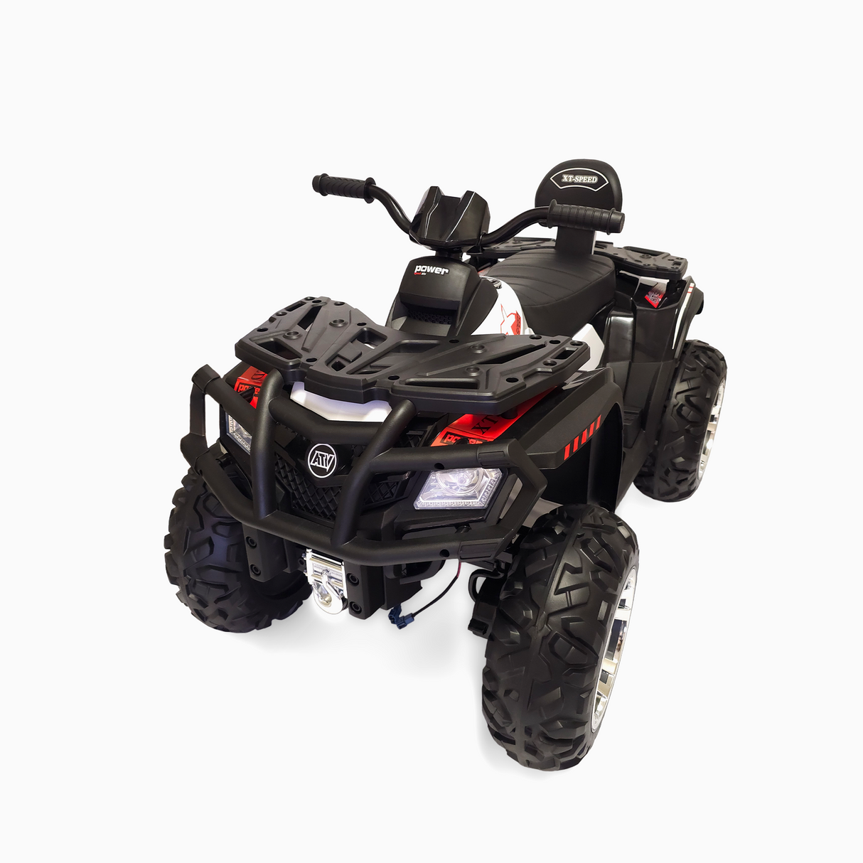 24V Titan Edition Kids Upgraded 4×4 Ride-On Quad ATV W/ Rubber Wheels, Lights & Music Player