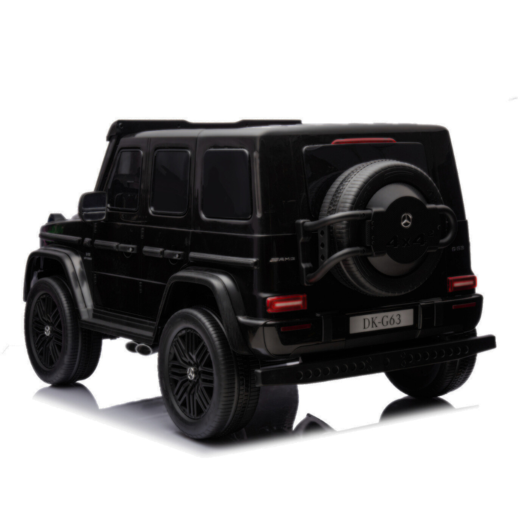 2x24V Mercedes Benz G63 Kids Supersized Matte Black XXL Ride-On Truck W/ Rubber Wheels, MP4 Touchscreen, Double Battery Pack & RC