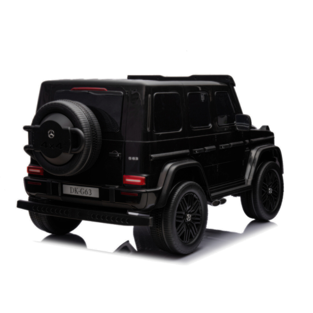 2x24V Mercedes Benz G63 Kids Supersized Matte Black XXL Ride-On Truck W/ Rubber Wheels, MP4 Touchscreen, Double Battery Pack & RC