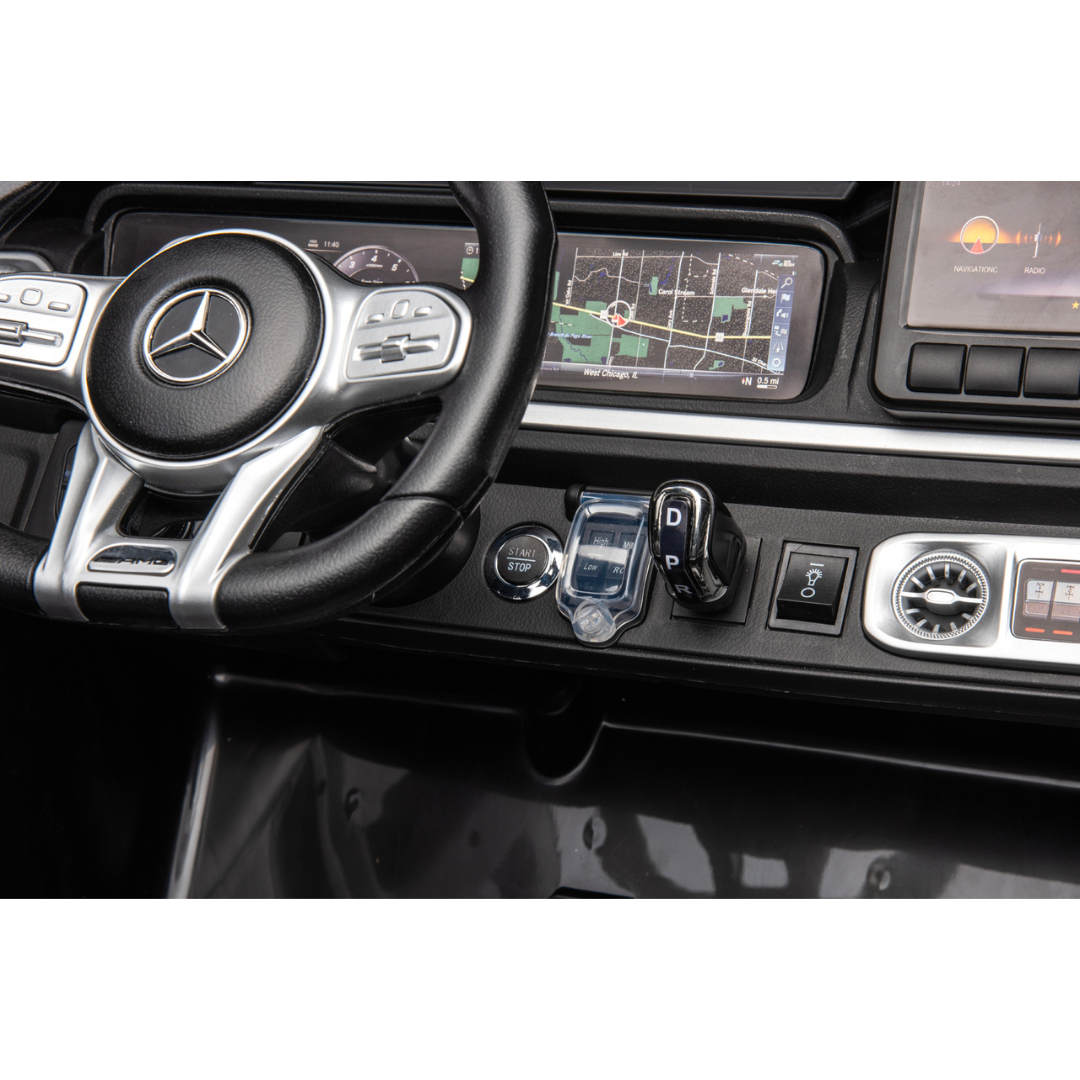 2x24V Mercedes Benz G63 Kids Supersized Matte Black XXL Ride-On Truck W/ Rubber Wheels, MP4 Touchscreen, Double Battery Pack & RC