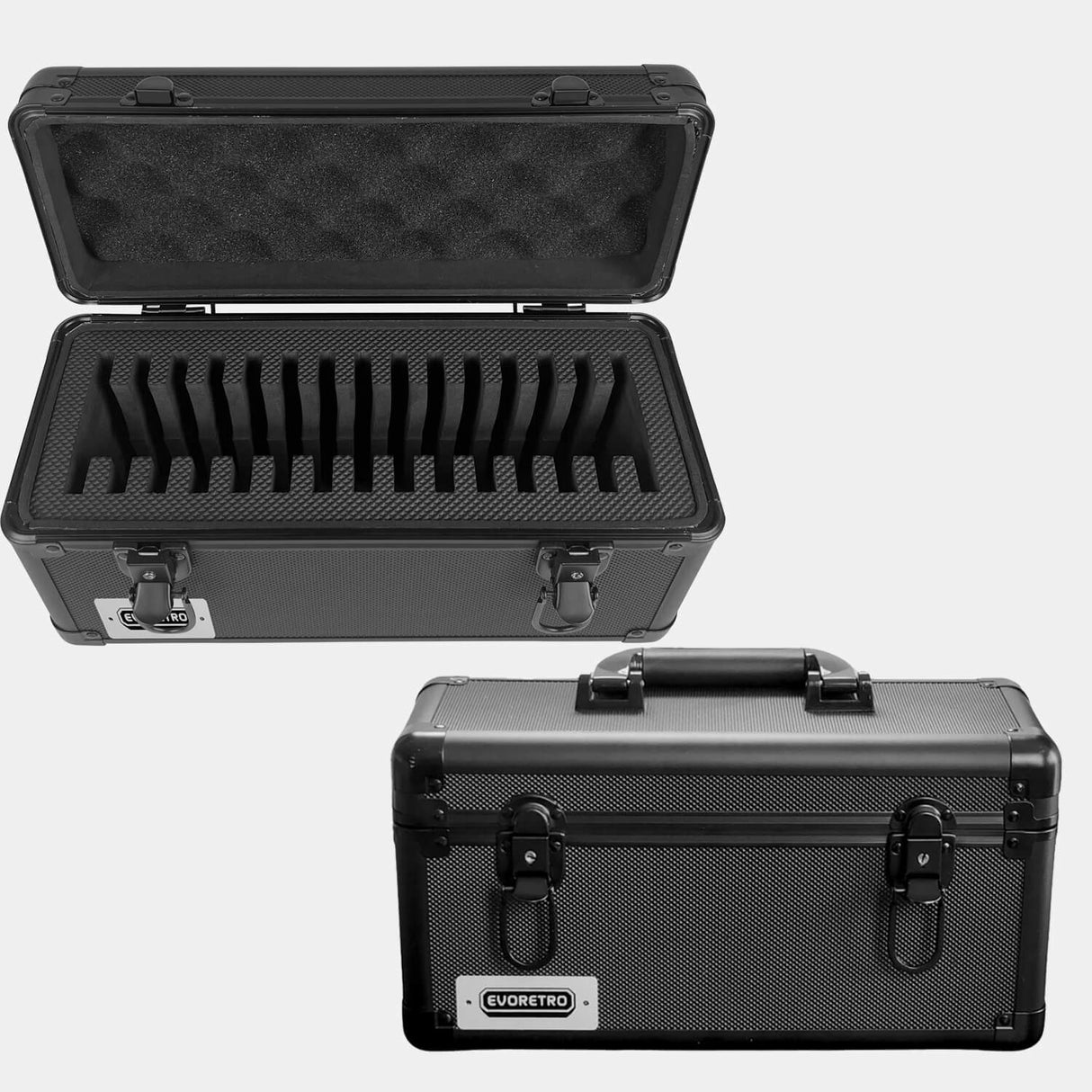 EVORETRO Aluminum Graded Card Storage Case 15-Slot | Black