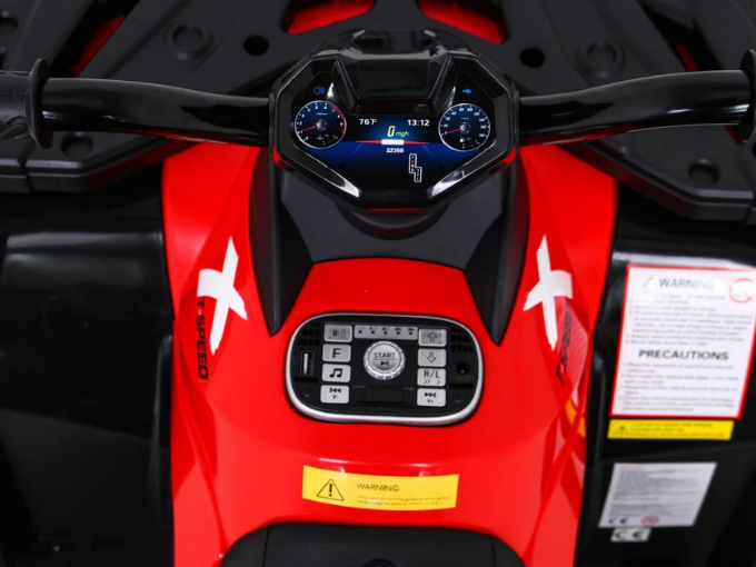 24V Titan Edition Kids Upgraded 4×4 Ride-On Quad ATV W/ Rubber Wheels, Lights & Music Player