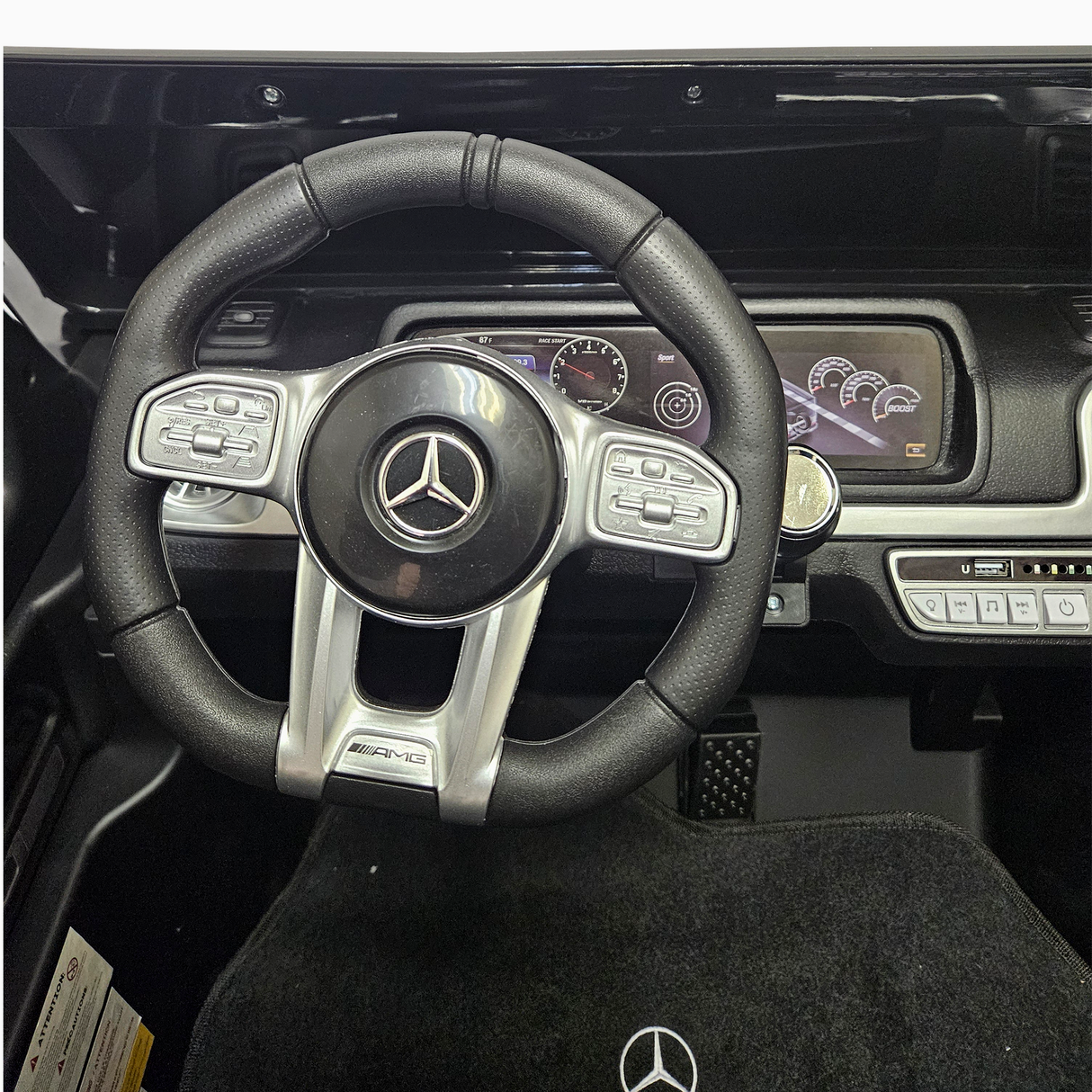 24V Mercedes Benz AMG G63 Exclusive 4x4 2-Seater Ride-On SUV W/ Rubber Wheels, Music Player, Floor Mat & RC