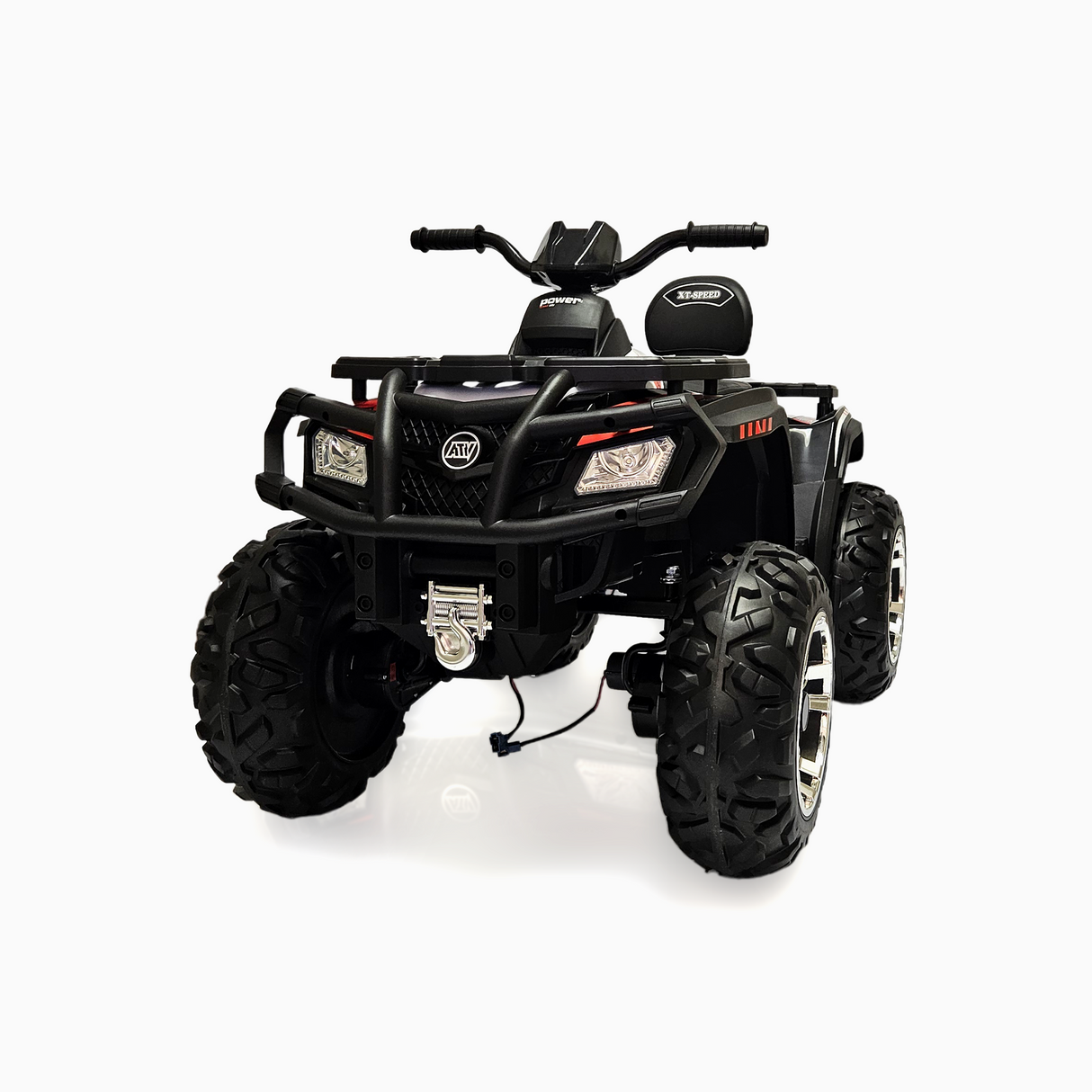 24V Titan Edition Kids Upgraded 4×4 Ride-On Quad ATV W/ Rubber Wheels, Lights & Music Player