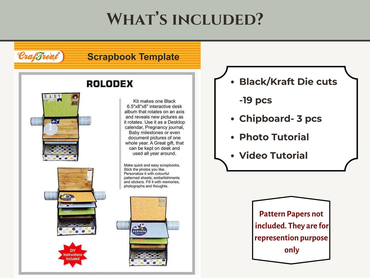 CrafTreat Scrapbook Blanks - Rolodex - Black Color