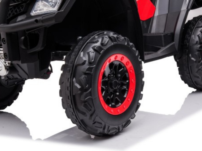 24V Titan Edition Kids Upgraded 4×4 Ride-On Quad ATV W/ Rubber Wheels, Lights & Music Player