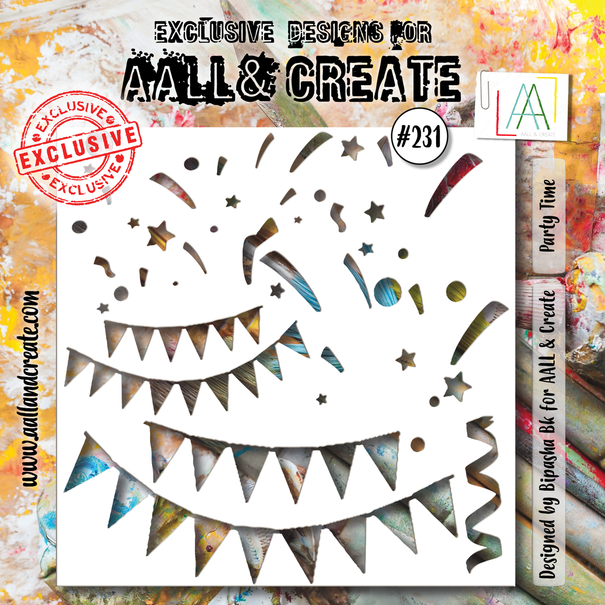 AALL and Create - 6"x6" Stencil - Party Time