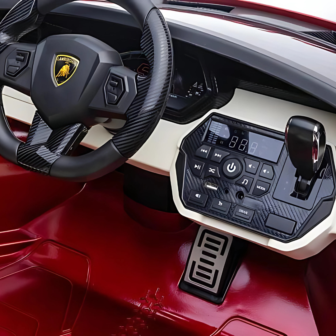 24V Lamborghini Sian 4x4 2-Seater Ride-On Car W/ Rubber Wheels, Music Player, Butterfly Doors & RC
