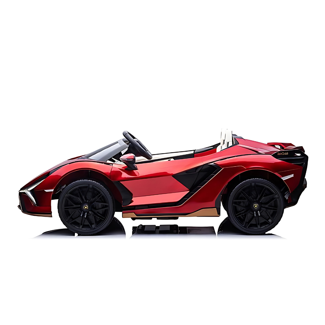 24V Lamborghini Sian 4x4 2-Seater Ride-On Car W/ Rubber Wheels, Music Player, Butterfly Doors & RC