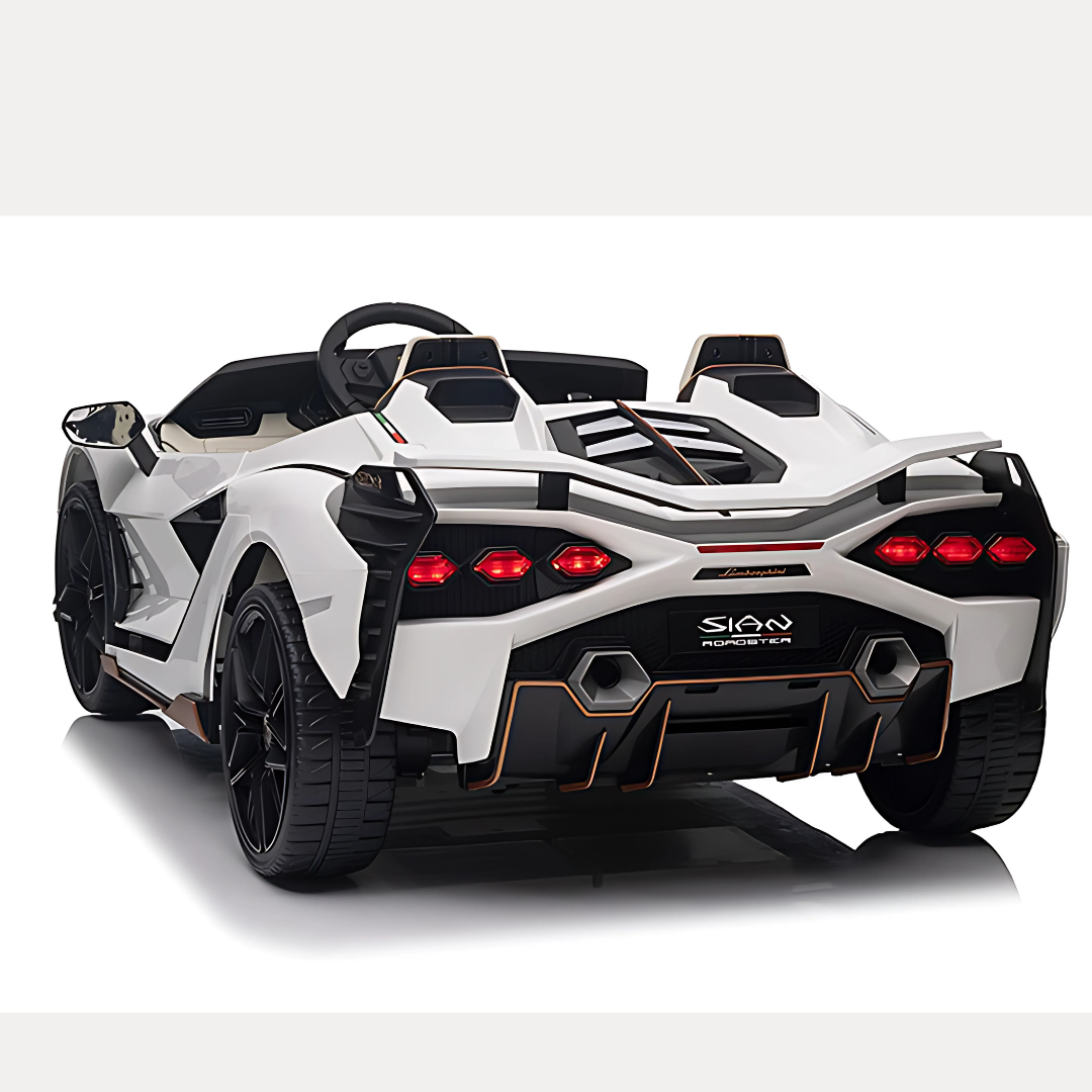 24V Lamborghini Sian 4x4 2-Seater Ride-On Car W/ Rubber Wheels, Music Player, Butterfly Doors & RC