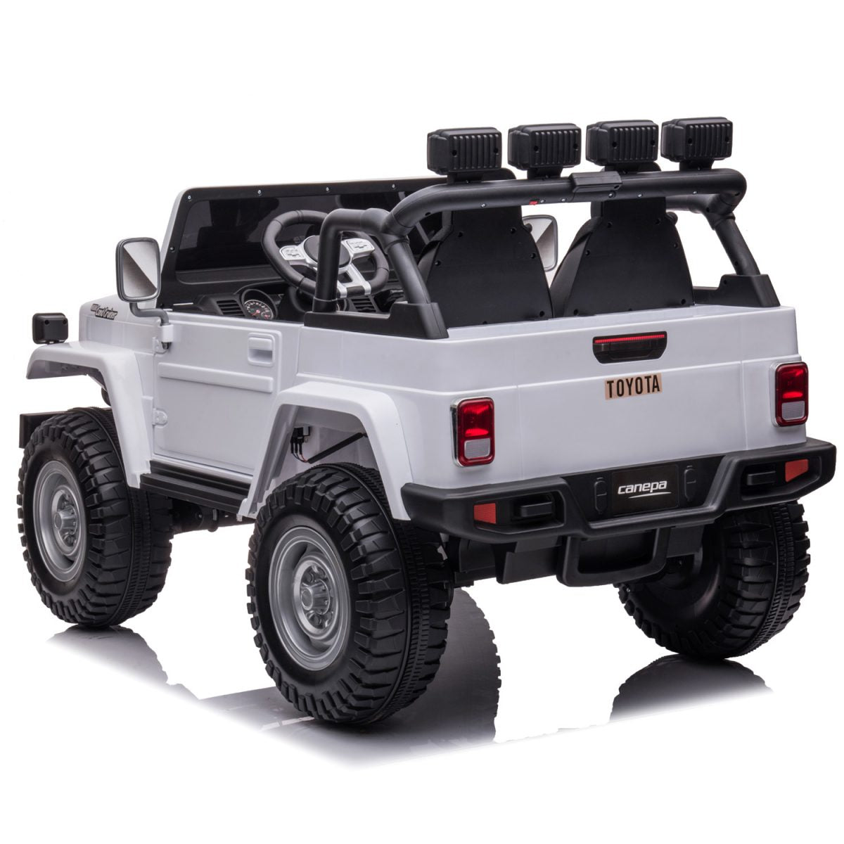 24V Toyota Premium 4x4 2-Seater Ride-On Truck W/ Rubber Wheels, Music Player & RC