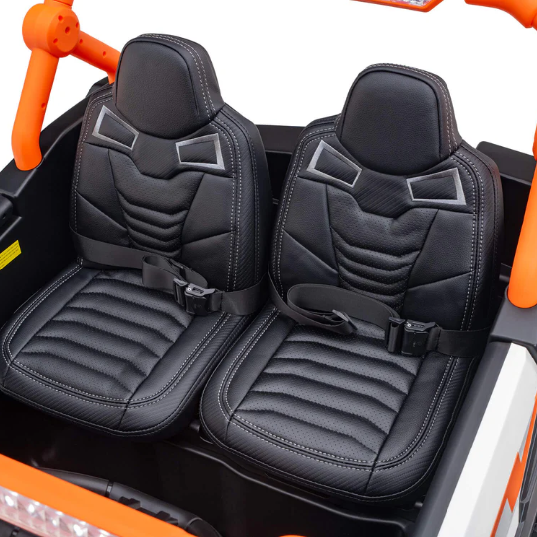 24V UTV-Max Edition XXL 2-Seater 4x4 Ride-On Buggy W/ Rubber Wheels, Music Player, Lights & RC
