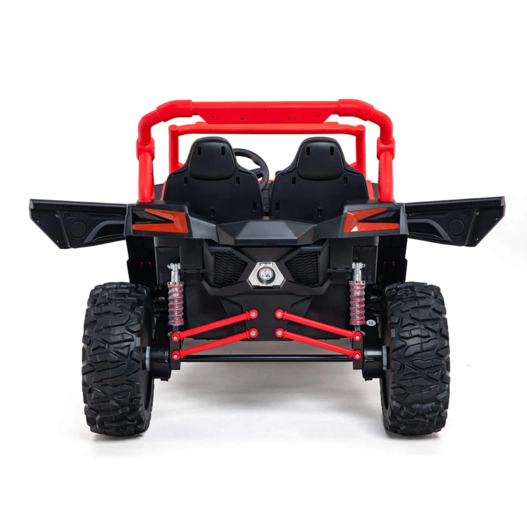 24V UTV-Max Edition XXL 2-Seater 4x4 Ride-On Buggy W/ Rubber Wheels, Music Player, Lights & RC