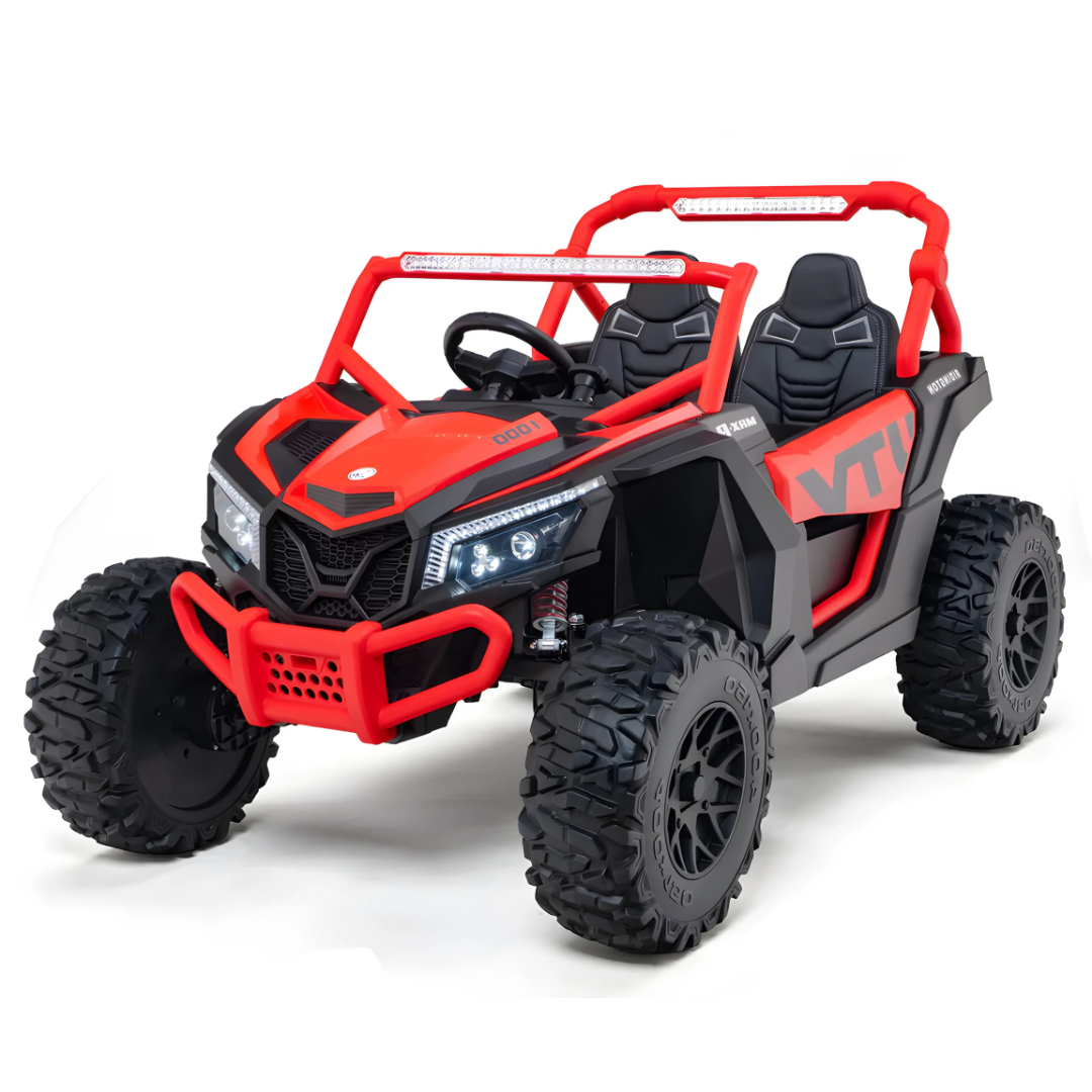 24V UTV-Max Edition XXL 2-Seater 4x4 Ride-On Buggy W/ Rubber Wheels, Music Player, Lights & RC