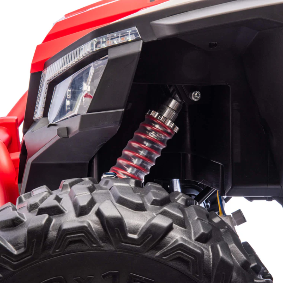 24V UTV-Max Edition XXL 2-Seater 4x4 Ride-On Buggy W/ Rubber Wheels, Music Player, Lights & RC