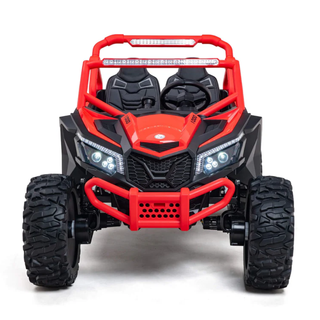 24V UTV-Max Edition XXL 2-Seater 4x4 Ride-On Buggy W/ Rubber Wheels, Music Player, Lights & RC