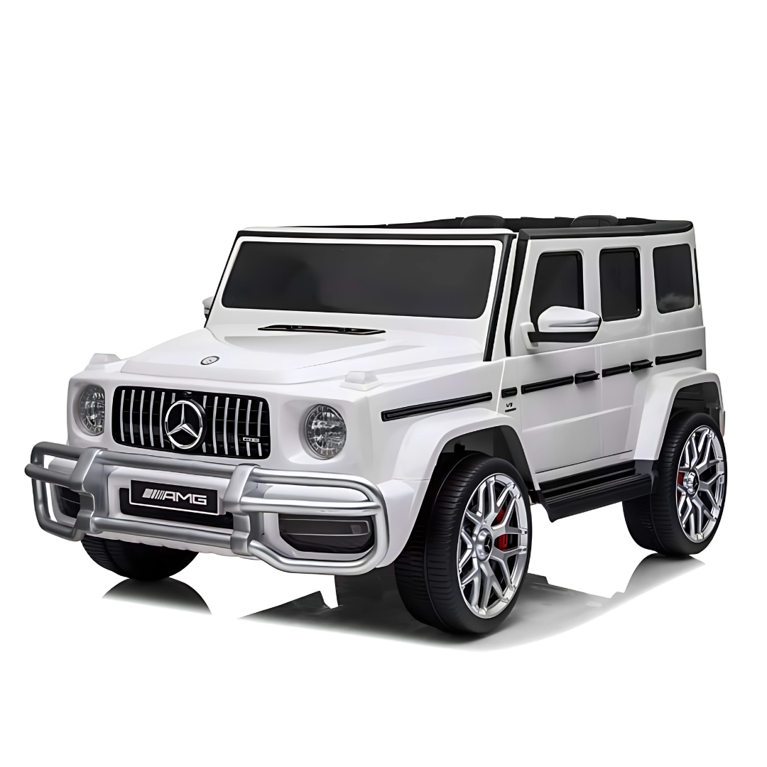 24V Mercedes Benz AMG G63 Exclusive 4x4 2-Seater Ride-On SUV W/ Rubber Wheels, Music Player, Floor Mat & RC