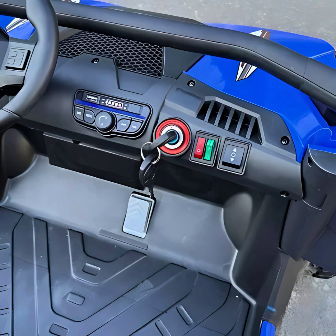 24V Trail Blazer Edition 4x4 Kids Off-Road Ride-On UTV Buggy W/ Rubber Wheels, Music Player & RC