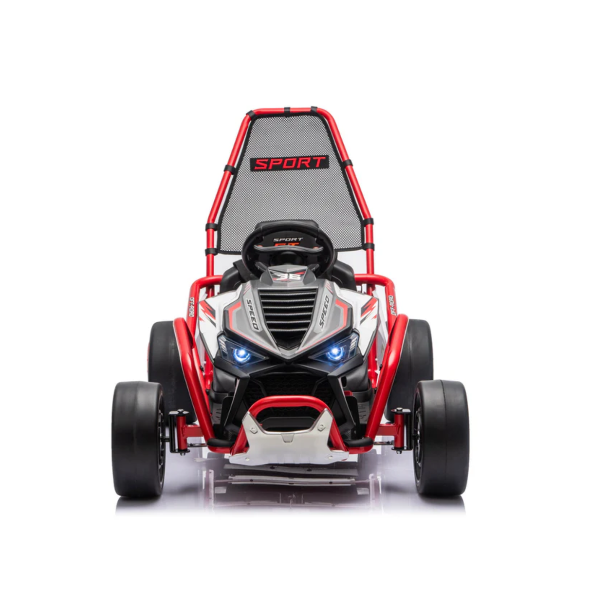 24V Phantom Sport GT Kids High Speed Electric Go Kart with Safety Harness, Lights & Music