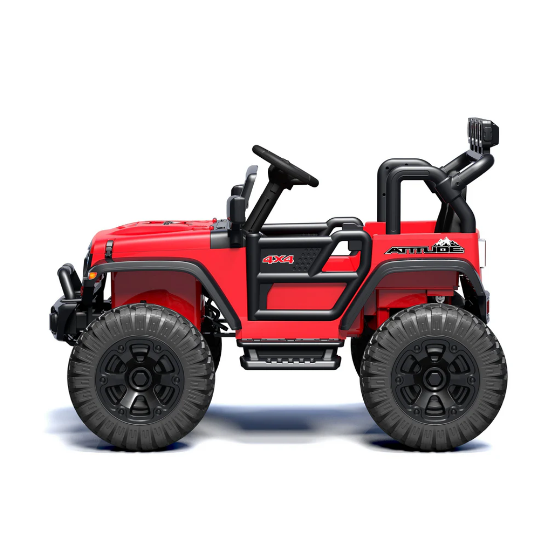 24V Trail-MX 2-Seater Upgraded 4x4 AWD Ride-On Truck W/ Rubber Wheels, Music Player, Lights & RC