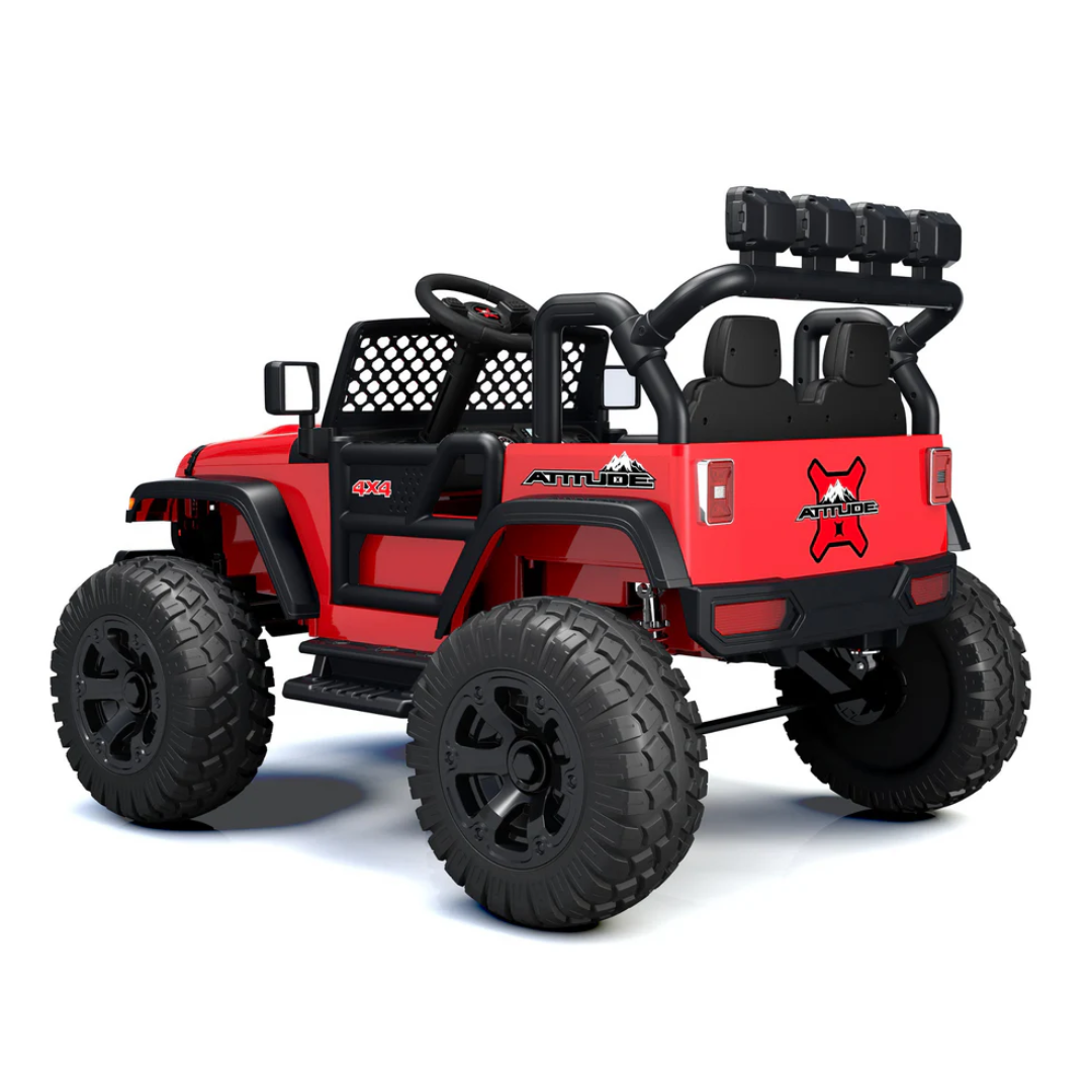 24V Trail-MX 2-Seater Upgraded 4x4 AWD Ride-On Truck W/ Rubber Wheels, Music Player, Lights & RC