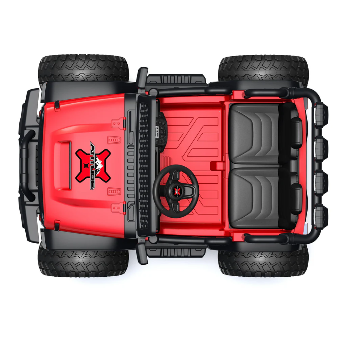 24V Trail-MX 2-Seater Upgraded 4x4 AWD Ride-On Truck W/ Rubber Wheels, Music Player, Lights & RC