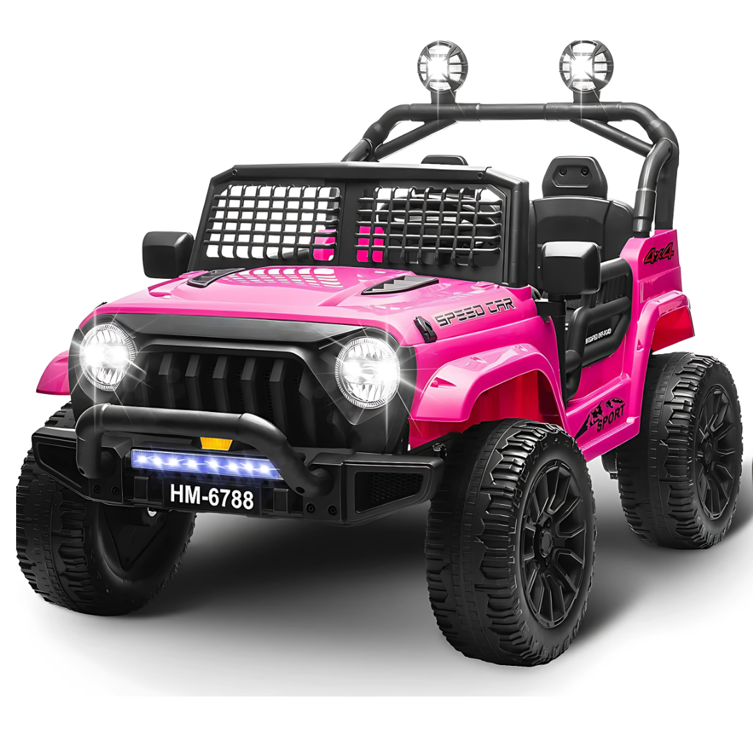 24V X-Racer Edition 2-Seater Upgraded 4x4 AWD Ride-On Truck W/ Rubber Wheels, Music Player & RC