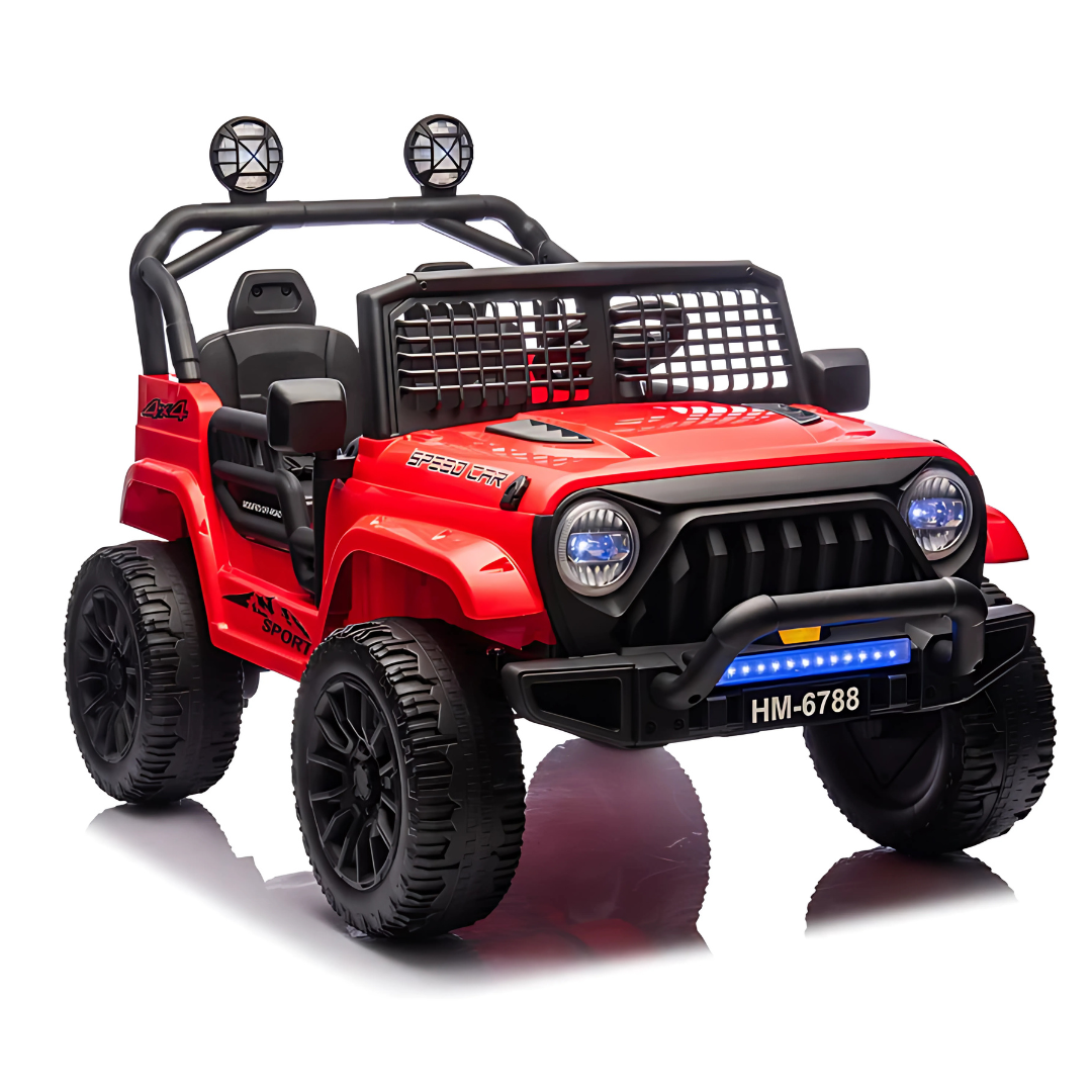 24V X-Racer Edition 2-Seater Upgraded 4x4 AWD Ride-On Truck W/ Rubber Wheels, Music Player & RC
