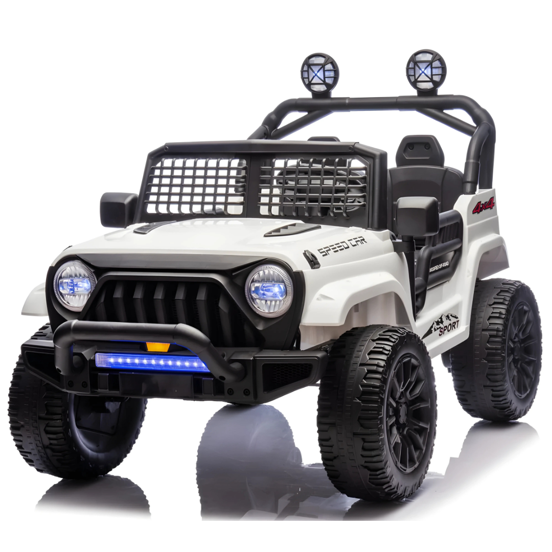 24V X-Racer Edition 2-Seater Upgraded 4x4 AWD Ride-On Truck W/ Rubber Wheels, Music Player & RC