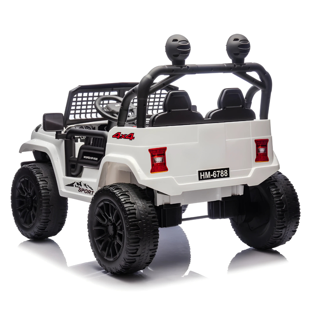 24V X-Racer Edition 2-Seater Upgraded 4x4 AWD Ride-On Truck W/ Rubber Wheels, Music Player & RC