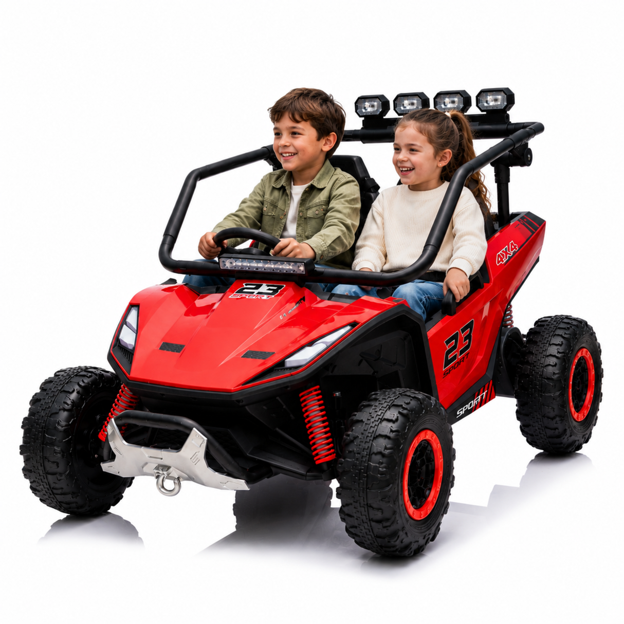 24V X-Raptor 2-Seater Kids Ride-On 4X4 UTV with EVA Rubber Wheels, Music Player & RC