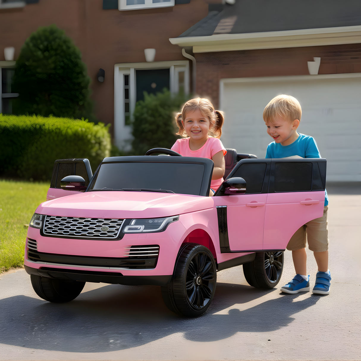 24V Range Rover HSE XL 2-Seater Ride-On SUV W/ Rubber Wheels, Music Player & RC